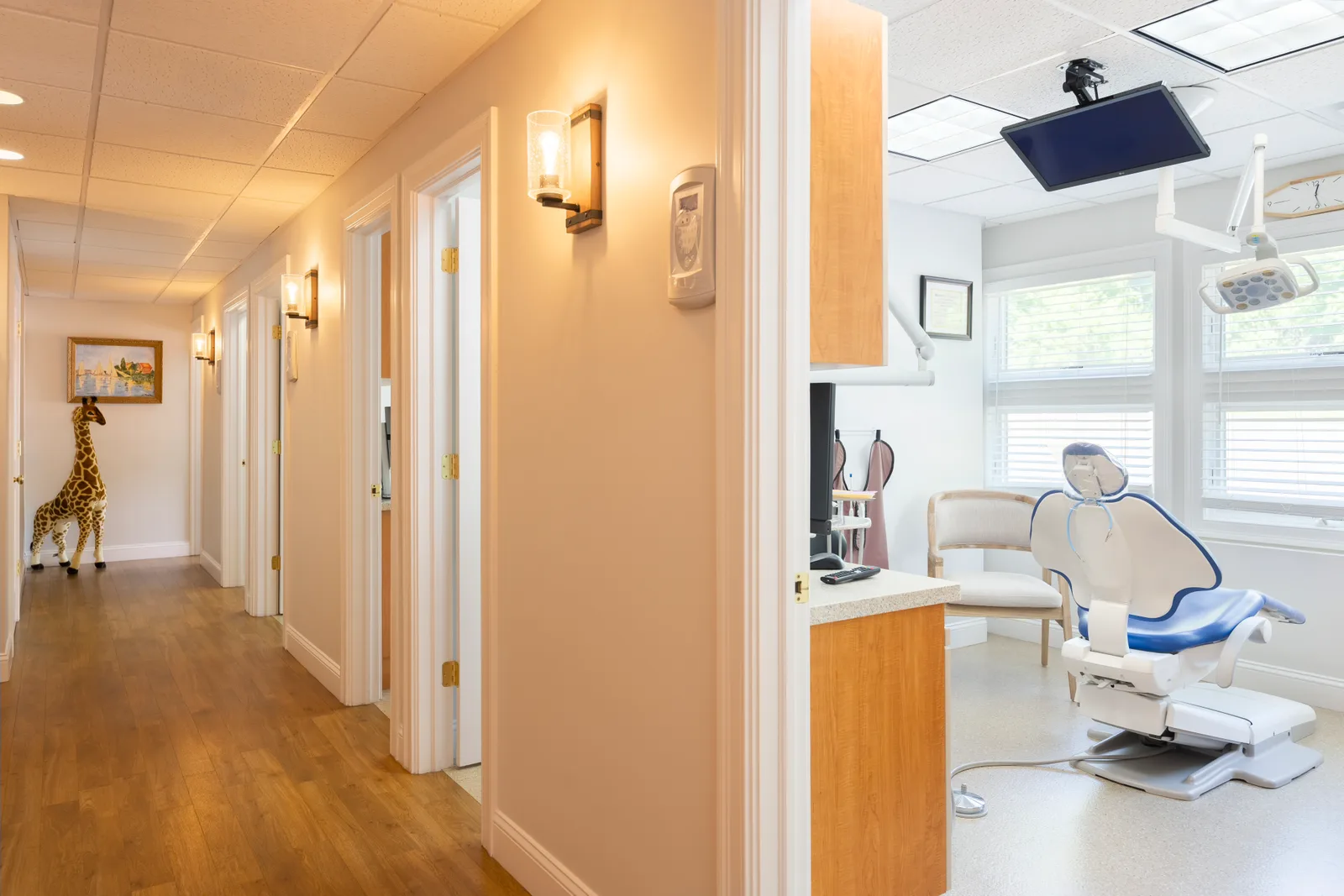 Hallway leading to the treatment rooms