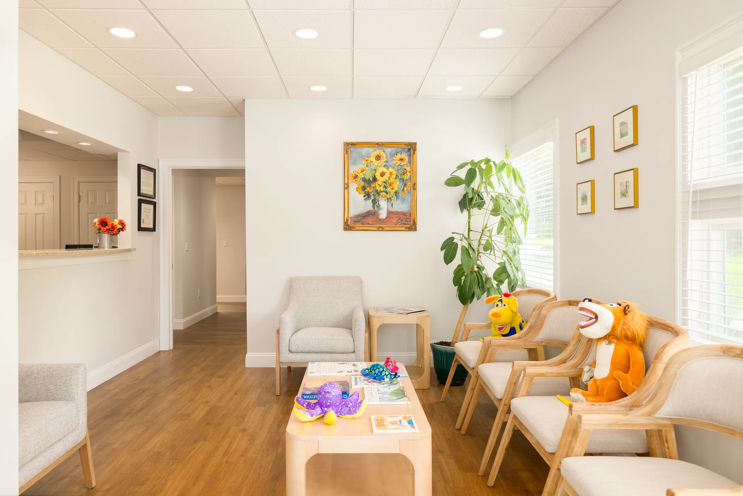 The Darien Pediatric Dentistry reception and waiting area
