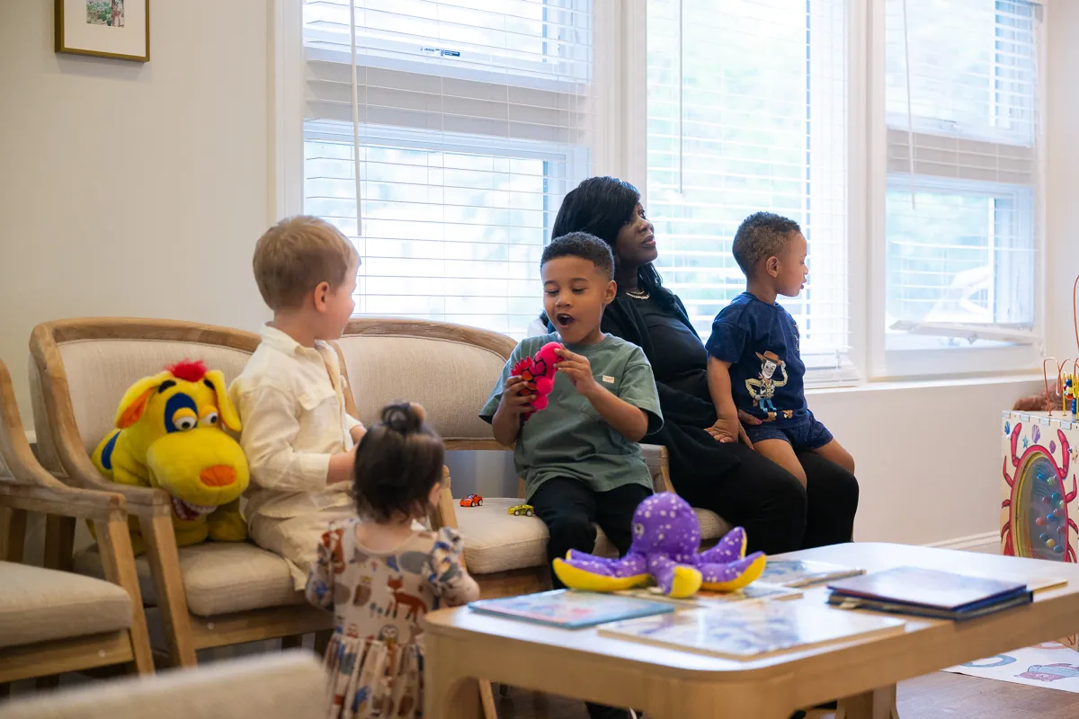 Children and staff in the Darien Pediatric Dentistry waiting room